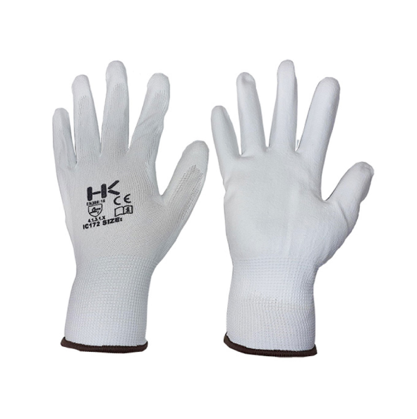 Guanti in nylon poliuretano TG.7 Bianchi