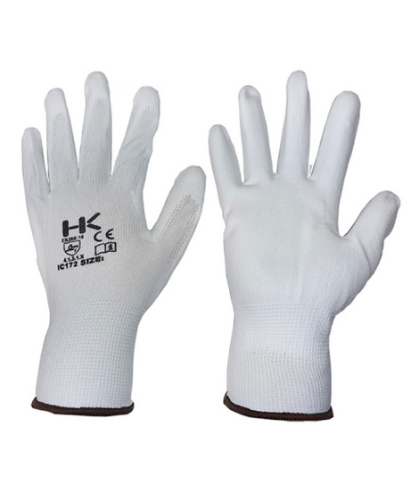 Guanti in nylon poliuretano TG.8 Bianchi
