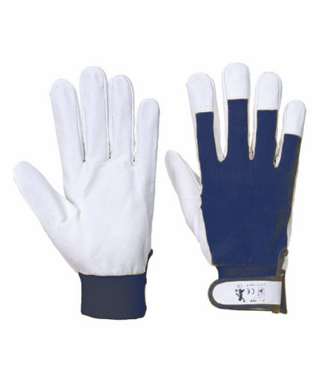 Guanti in pelle fiore Blu- TG 8