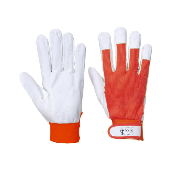 Guanti in pelle fiore Rosso - TG 10