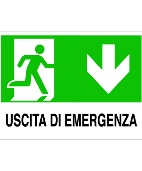 Cartello "USCITA DI EMERGENZA" in plastica — 30x20 cm