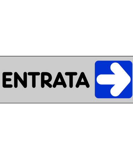 Etichetta adesiva "ENTRATA A DESTRA" — 15x5 cm