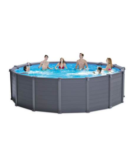 Intex PISCINA TONDA FRAME GRAPHITE CON POMPA A SABBIA cm. 478_124 h