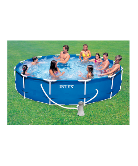 Intex PISCINA TONDA FRAME TELAIO PORTANTE CON POMPA FILTRO cm. 366_76 h