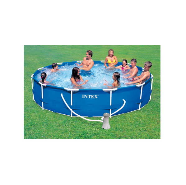 Intex PISCINA TONDA FRAME TELAIO PORTANTE CON POMPA FILTRO cm. 366_76 h