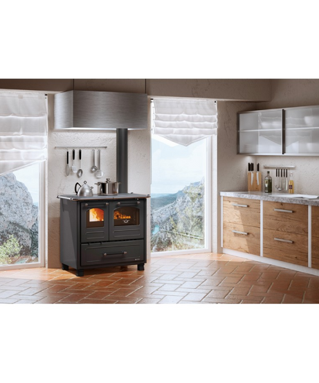 La Nordica Cucina a Legna FAMILY 4,5 – Colore Nero Antracite env