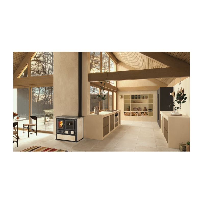 La Nordica Cucina a Legna ROSA 5.0 VST – Colore Liberty Panna env