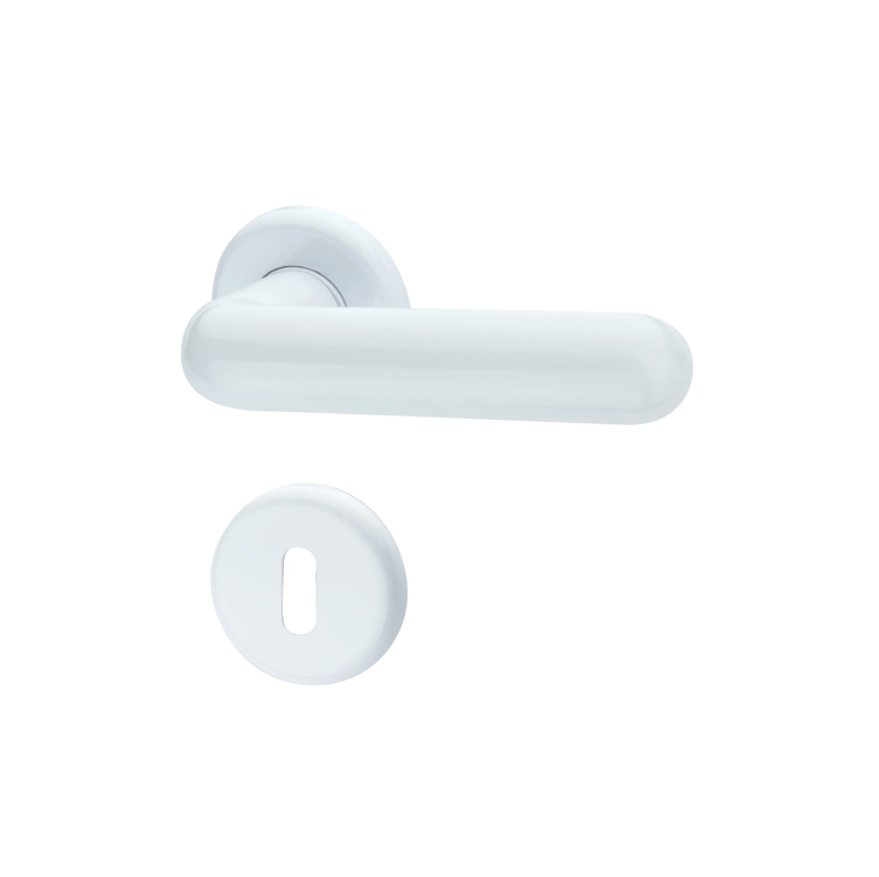 Maniglia Nylon con Rosetta Quadro 8 – Colore Bianco