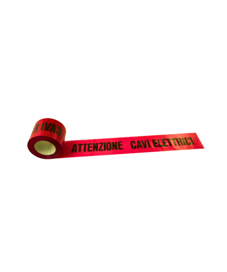 Nastro Segnaletico “Attenzione Cavi Elettrici” 10 cm 200 m – Rosso