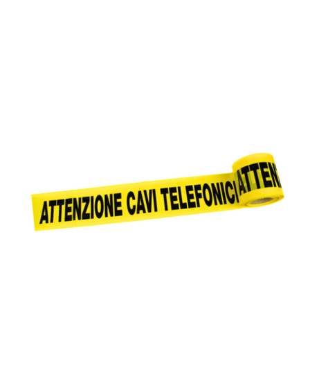 Nastro Segnaletico “Attenzione Cavi Telefonici” 10 cm 200 m Giallo