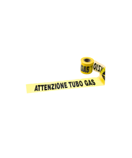 Nastro Segnaletico “Attenzione Tubazioni Gas” 10 cm 200 m – Giallo