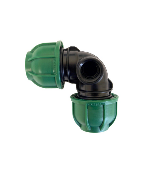 RACCORDO A COMPRESSIONE PN10 GOMITO 90° X POP-UP mis. 25_25_1/2