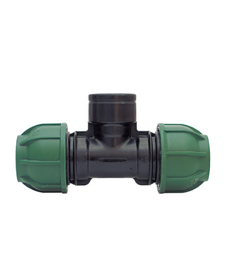 RACCORDO A COMPRESSIONE PN10 TEE 90° FEMMINA mis. 20_1/2_20