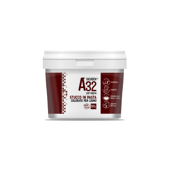 Rasaben STUCCO IN PASTA COLORATO PER LEGNO A32 MOGANO kg. 0,500