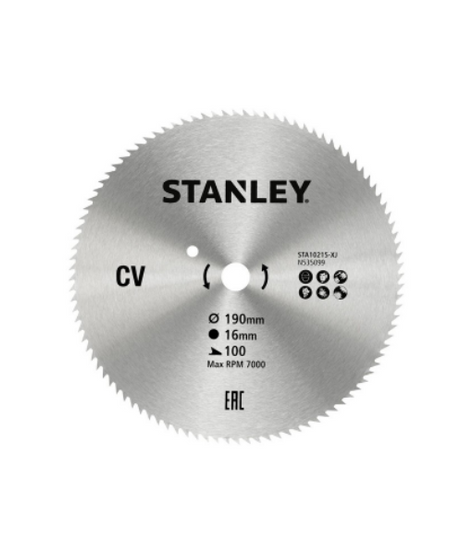 Stanley LAMA CROMATA X10215-XJ PER SEGA CIRCOLARE Ø mm. 190 - 100 denti