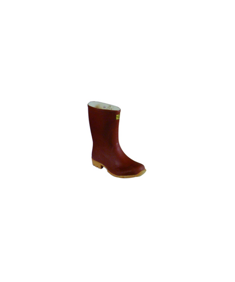 Stivali in Gomma Naturale Calandrata Tronchetto - Marrone - Misura 41