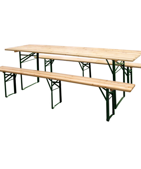 Tata Linda Set Birreria Plus con Tavolo e Panche 3 Gambe cm 220_70