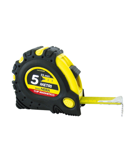 Utilia Flessometro Linea Nera Magnetico 5 m x 25 mm