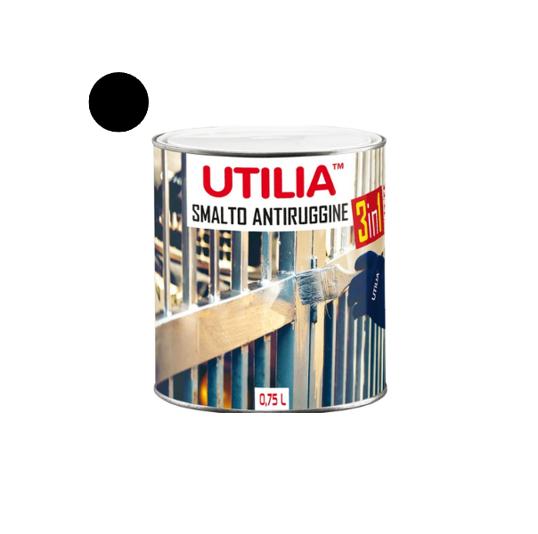 Utilia Smalto Antiruggine 750 ml Nero Lucido