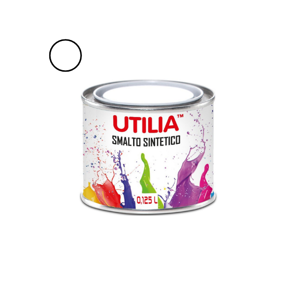 Utilia Smalto Sintetico 125 ml Bianco Opaco