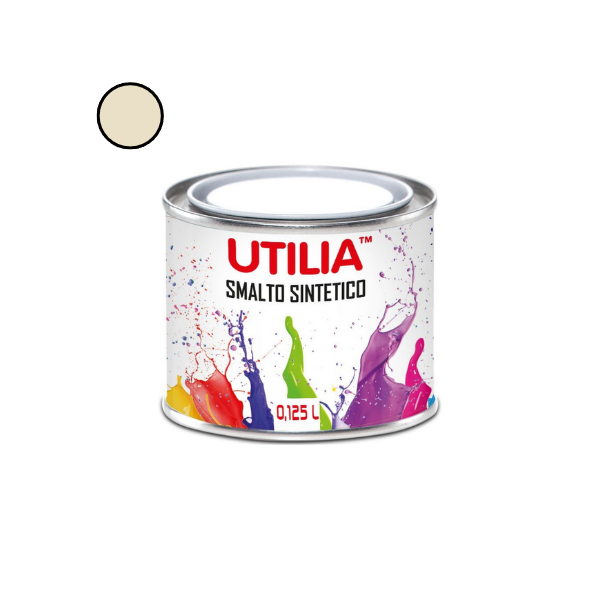 Utilia Smalto Sintetico 125 ml Bianco Perla RAL 1013