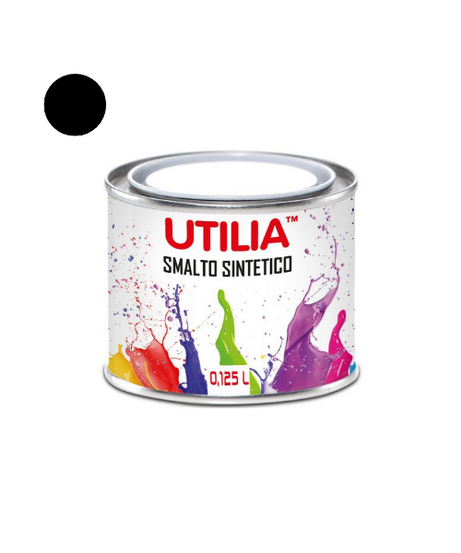 Utilia Smalto Sintetico 125 ml Nero Lucido