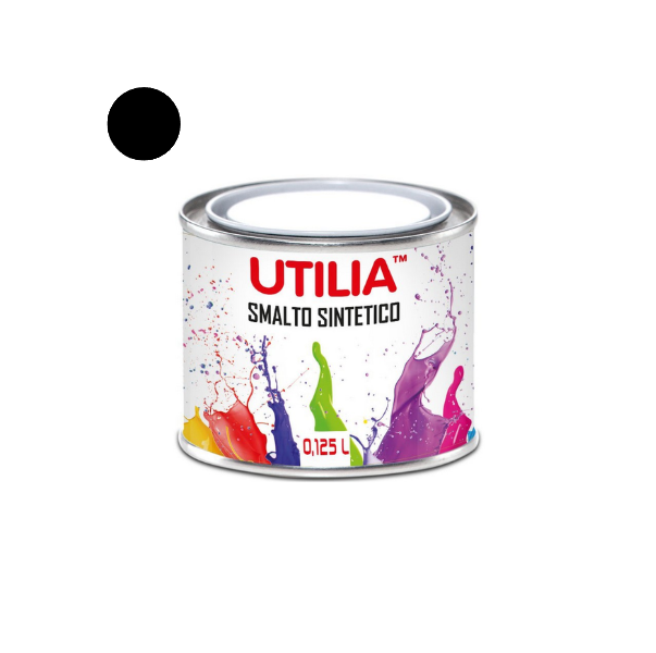 Utilia Smalto Sintetico 125 ml Nero Lucido