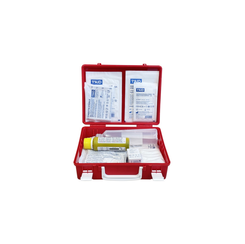 Valigetta Pronto Soccorso in Polipropilene cm. 25x9x19 h – Rosso – Allegato 2
