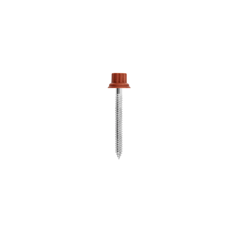 Vite Testa Poligonale Nylon Autofilettante Zincata Rosso Ossido Ø6,3x130/80 mm