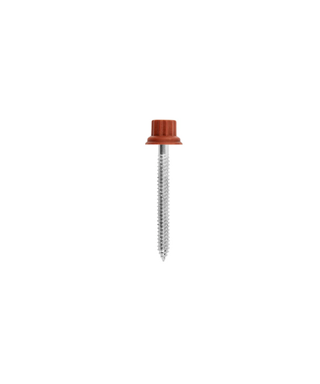 Vite Testa Poligonale Nylon Autofilettante Zincata Rosso Ossido Ø6,3x150/80 mm