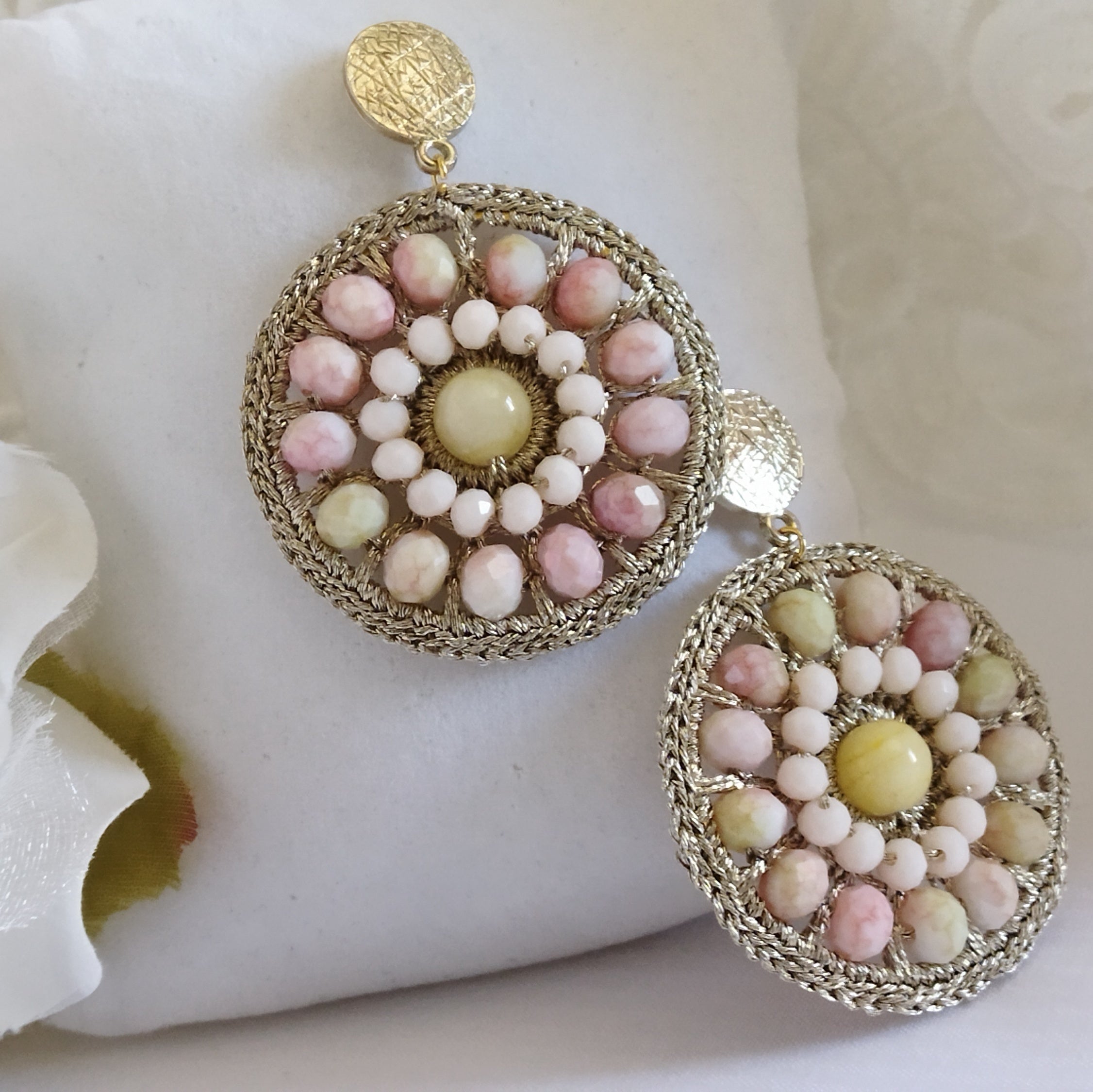 Orecchini "Aurora Vintage" – Eleganza in Rosa e Oro